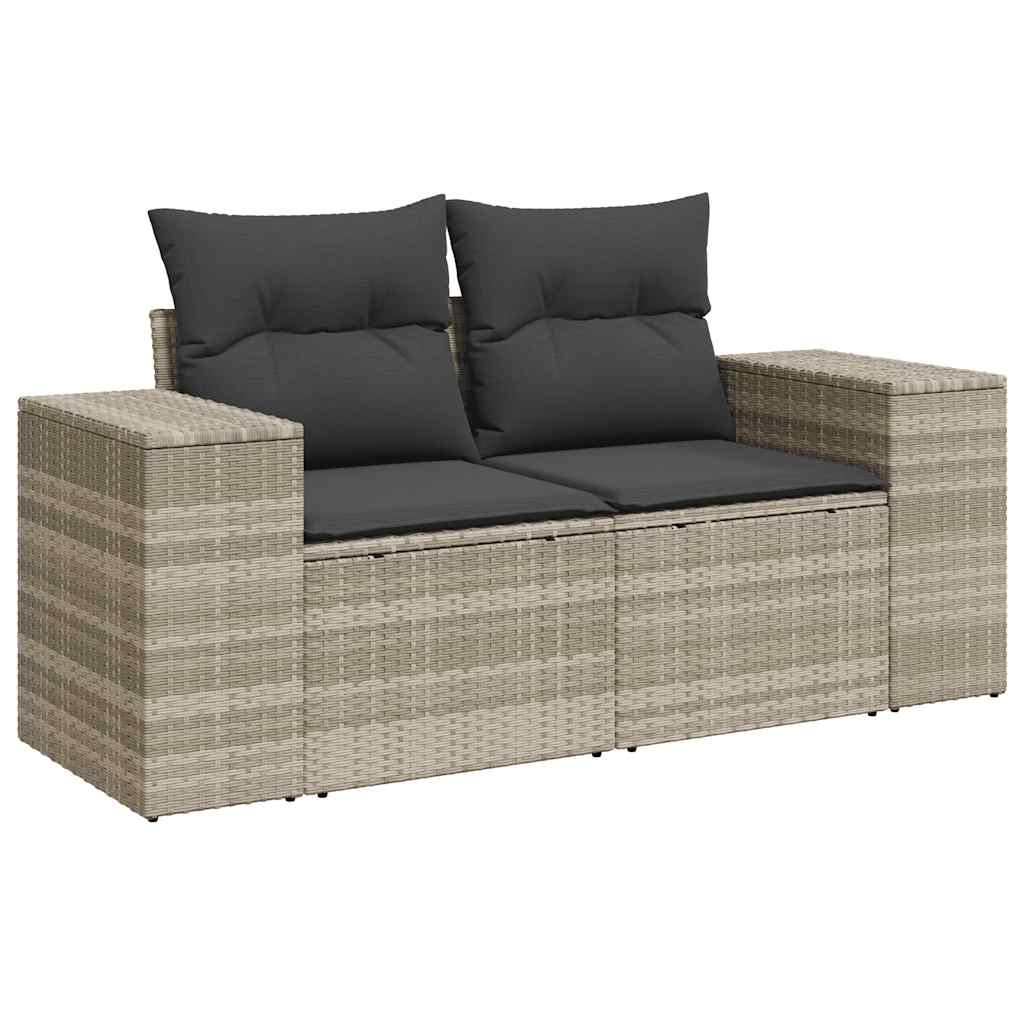 Set De Sofás De Jardín 6 Pzas Y Cojines Ratán Sintético Gris