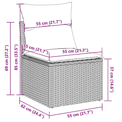 Set De Sofás De Jardín 6 Pzas Y Cojines Ratán Sintético Gris