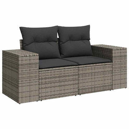 Set De Sofás De Jardín 6 Pzas Y Cojines Ratán Sintético Gris