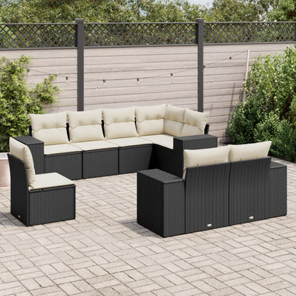 Set Sofás De Jardín 8 Piezas Y Cojines Ratán Sintético Marrón