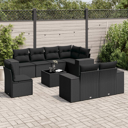 Set Sofás De Jardín 8 Piezas Y Cojines Ratán Sintético Marrón