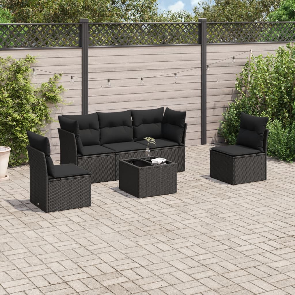 Set Comedor De Jardín 5 Piezas Y Cojines Ratán Sintético Marrón
