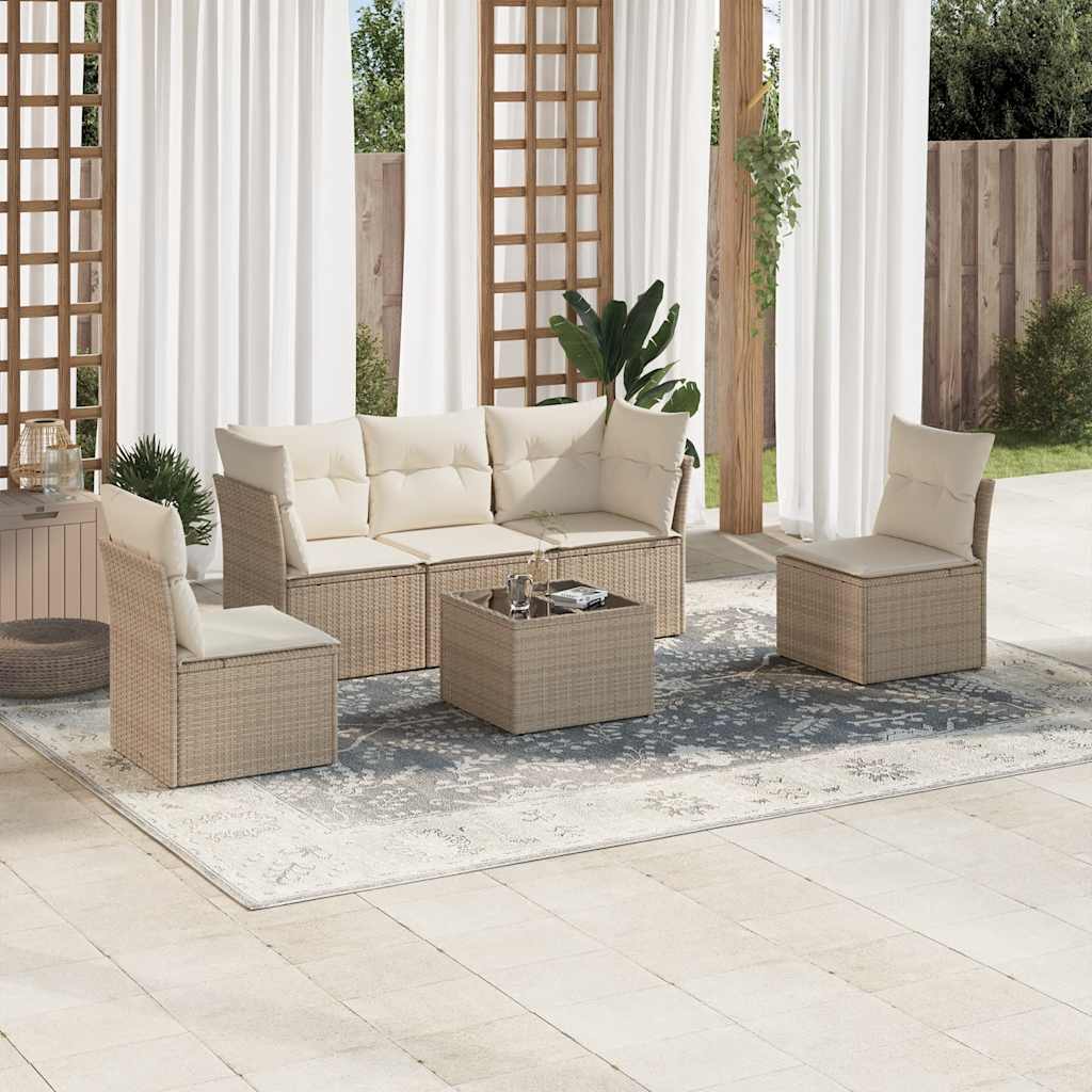 Set Comedor De Jardín 5 Piezas Y Cojines Ratán Sintético Marrón