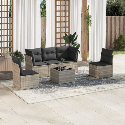 Set Comedor De Jardín 5 Piezas Y Cojines Ratán Sintético Marrón