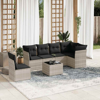 Set De Sofás De Jardín 6 Piezas Y Cojines Ratán Sintético Negro