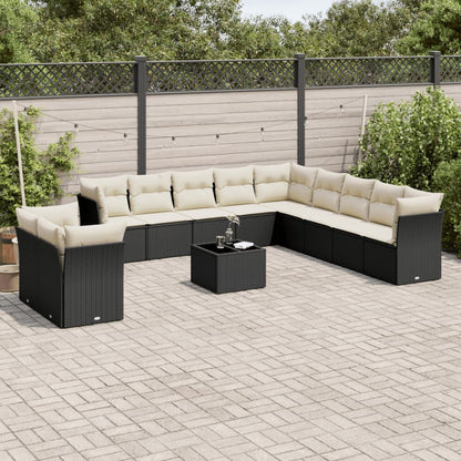 Set De Sofás De Jardín 11 Pzas Y Cojines Ratán Sintético Gris