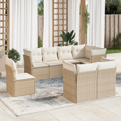 Set De Sofás De Jardín 8 Pzas Y Cojines Ratán Sintético Gris