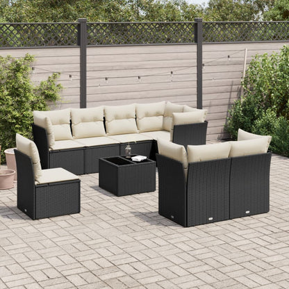 Set De Sofás De Jardín 8 Pzas Y Cojines Ratán Sintético Gris