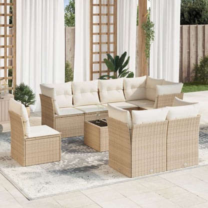 Set De Sofás De Jardín 8 Pzas Y Cojines Ratán Sintético Gris