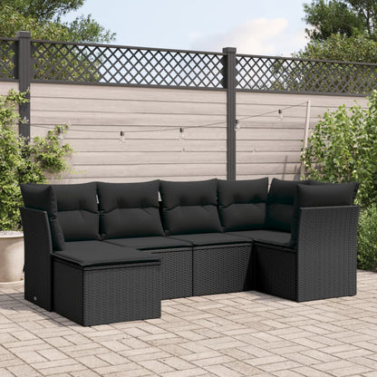 Set De Sofás De Jardín 6 Pzas Y Cojines Ratán Sintético Gris