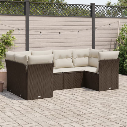 Set De Sofás De Jardín 6 Piezas Y Cojines Ratán Sintético Negro