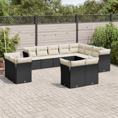 Set Sofás De Jardín Con Cojines 13 Piezas Ratán Sintético Gris