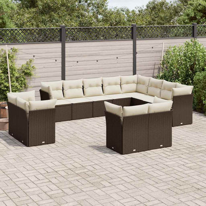 Set Sofás De Jardín Con Cojines 13 Piezas Ratán Sintético Gris