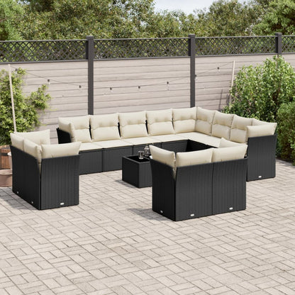 Set Sofás De Jardín Con Cojines 13 Piezas Ratán Sintético Gris