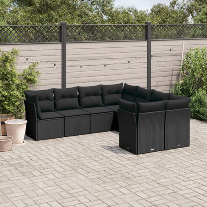Set De Sofás De Jardín 8 Pzas Y Cojines Ratán Sintético Gris