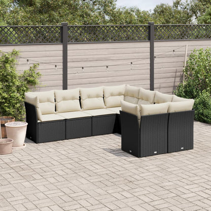 Set De Sofás De Jardín 8 Pzas Y Cojines Ratán Sintético Gris