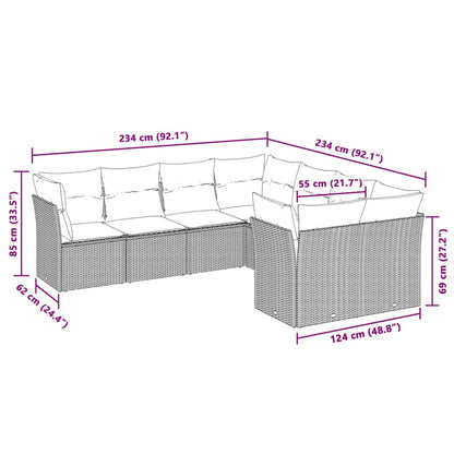 Set De Sofás De Jardín 8 Pzas Y Cojines Ratán Sintético Gris