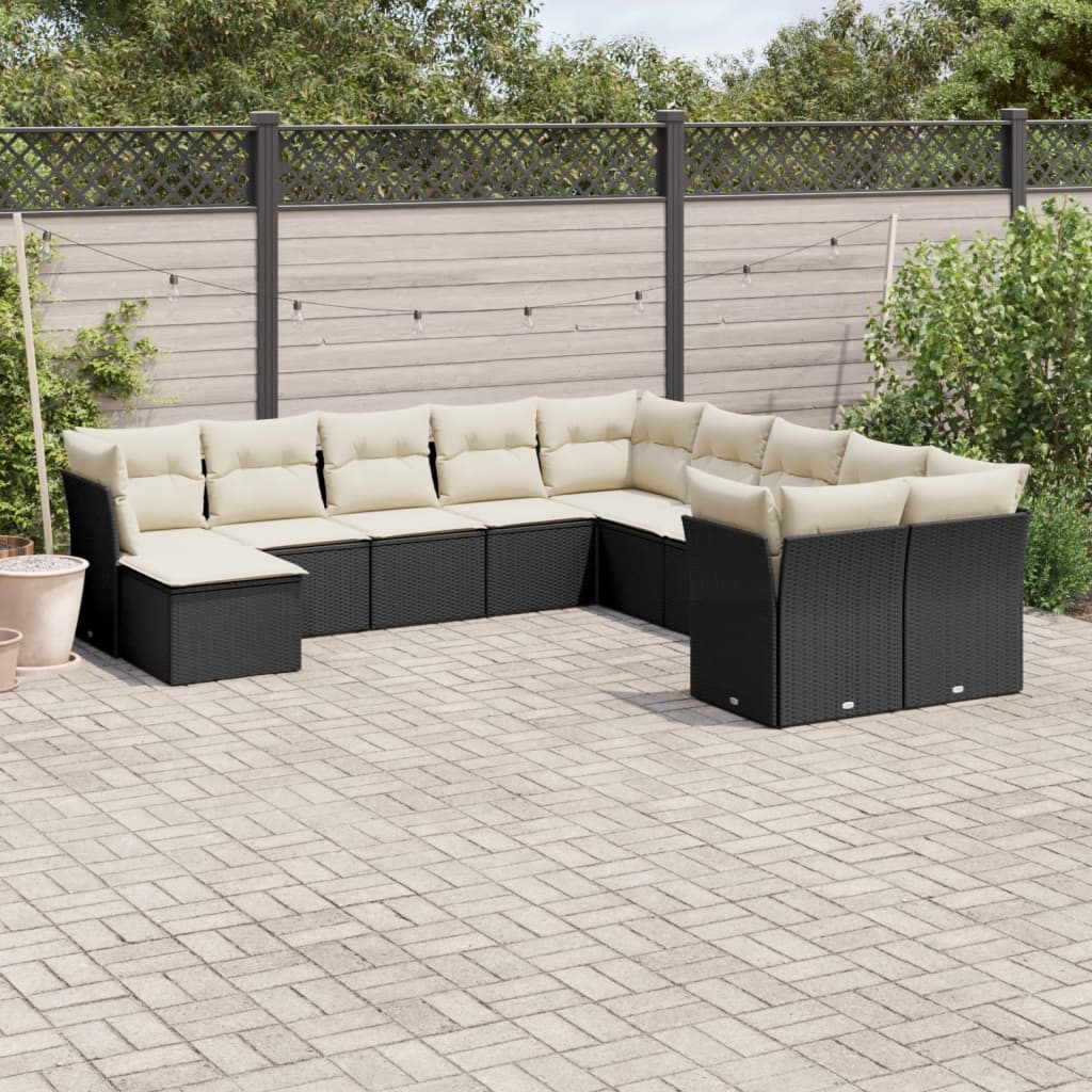 Set De Sofás De Jardín Y Cojines 12 Pzas Ratán Sintético Marrón
