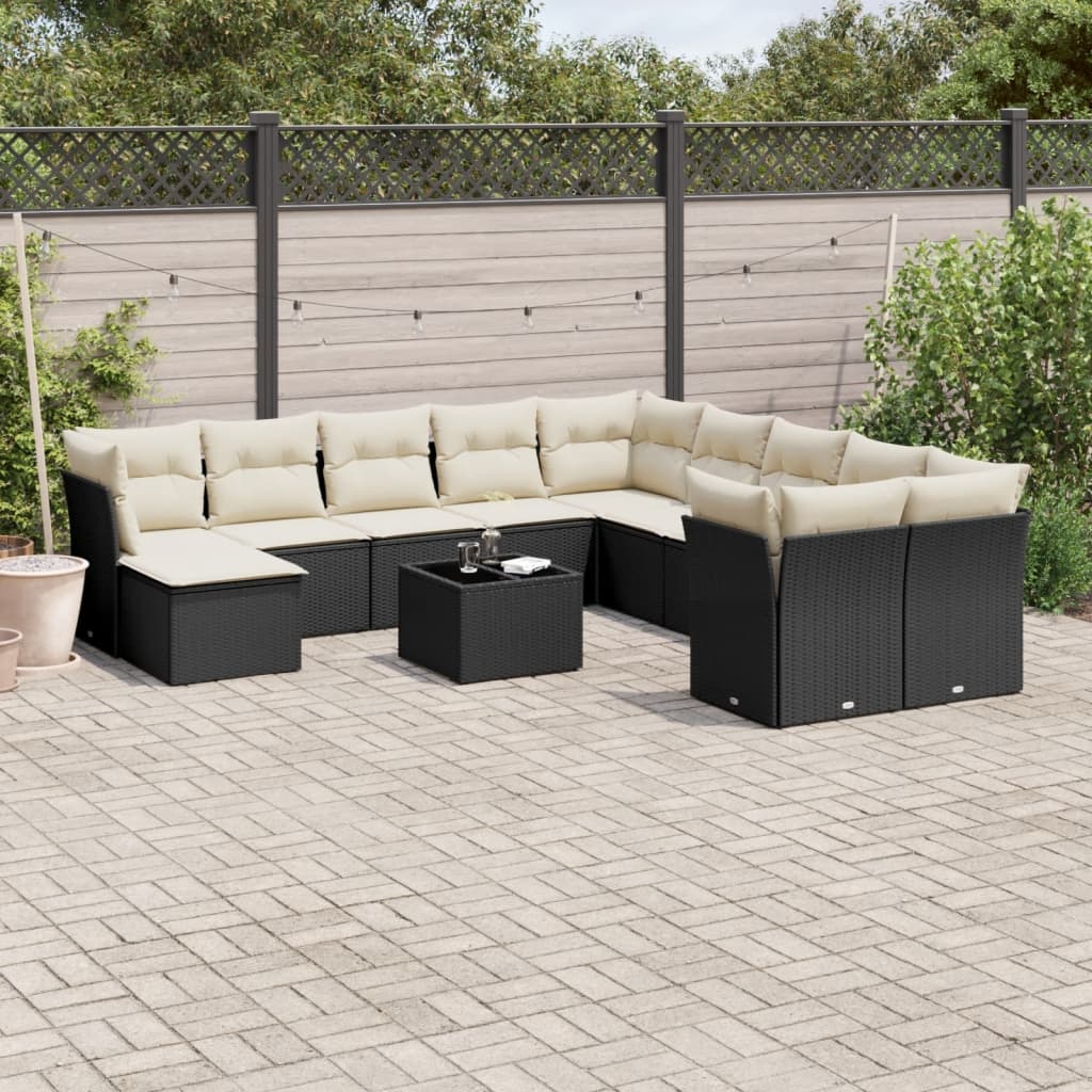 Set De Sofás De Jardín Y Cojines 12 Pzas Ratán Sintético Marrón