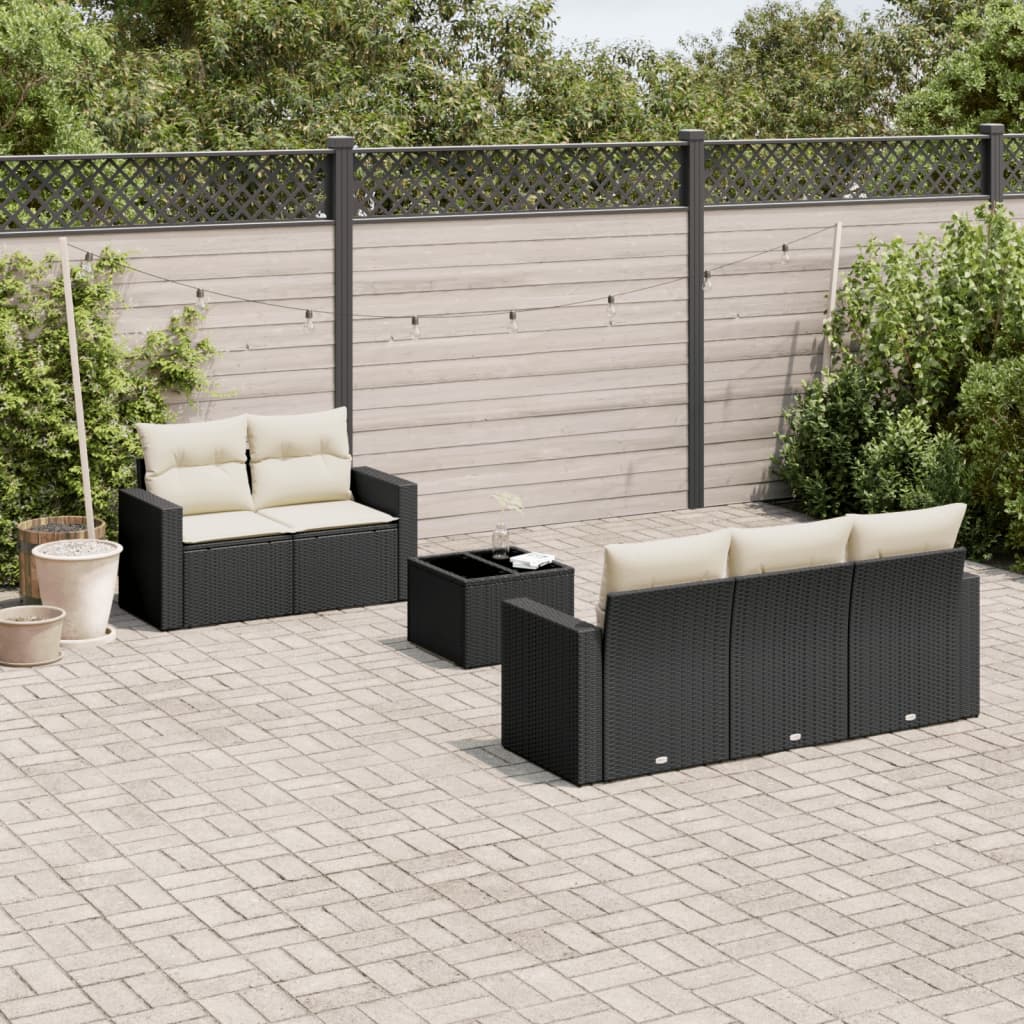 Set De Muebles De Jardín 6 Pzas Y Cojines Ratán Sintético