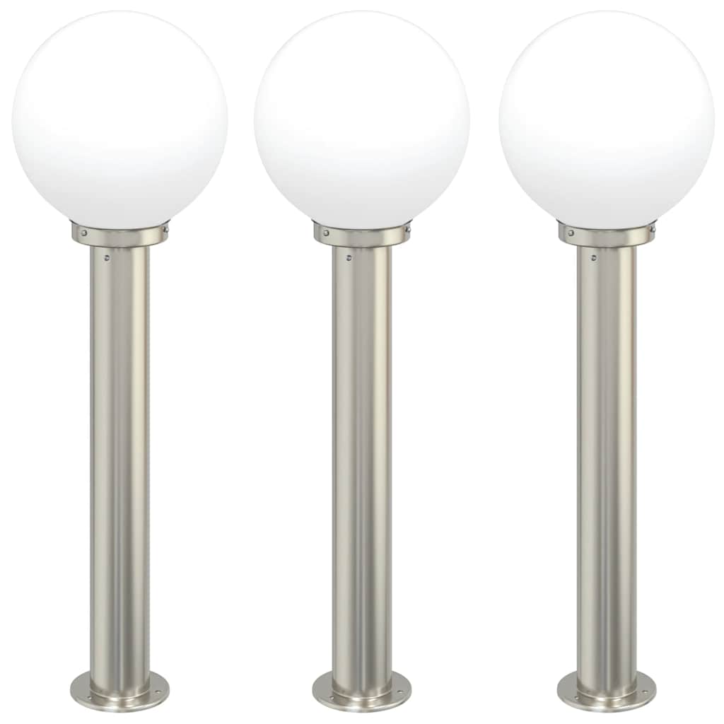 Balizas De Iluminación, 3 Unidades, 80 Cm, Acero Inoxidable, Ip44