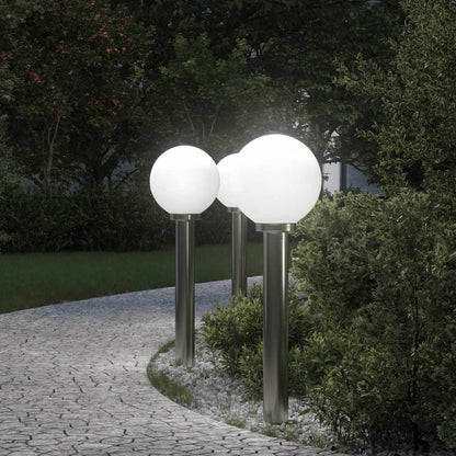 Balizas De Iluminación, 3 Unidades, 80 Cm, Acero Inoxidable, Ip44