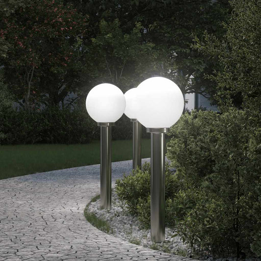 Balizas De Iluminación, 3 Unidades, 80 Cm, Acero Inoxidable, Ip44