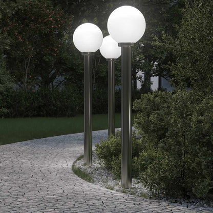 Balizas De Iluminación, 3 Unidades, 120 Cm, Acero Inoxidable, Ip44