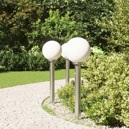 Balizas Luminosas Con Sensor, 3 Unidades, 80 Cm, Acero Inoxidable, Ip44
