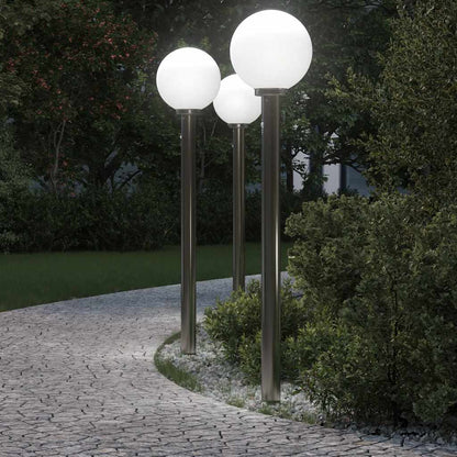 Balizas Luminosas Con Sensor, 3 Unidades, 120 Cm, Acero Inoxidable, Ip44