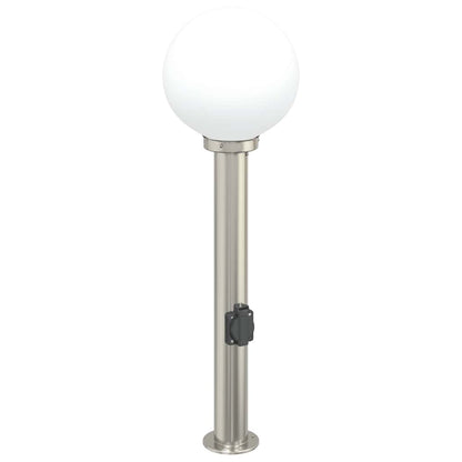 Baliza De Luz Con Toma De Corriente De 80 Cm, Acero Inoxidable, Ip44
