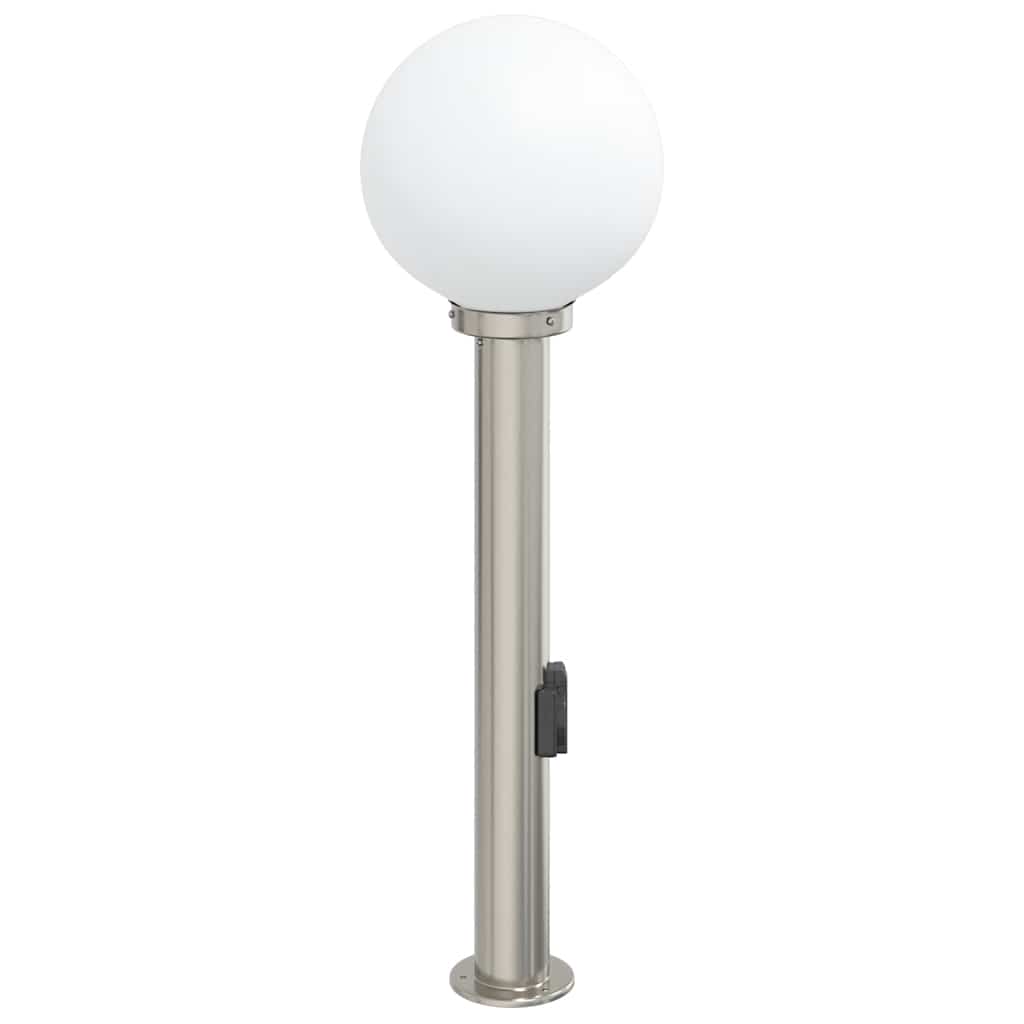 Baliza De Luz Con Toma De Corriente De 80 Cm, Acero Inoxidable, Ip44