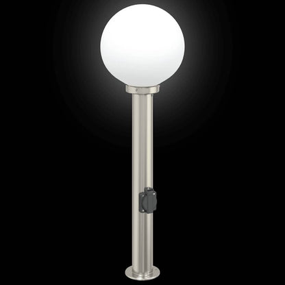 Balizas De Luz Con Toma De Corriente, 3 Unidades, 80 Cm, Acero Inoxidable, Ip44
