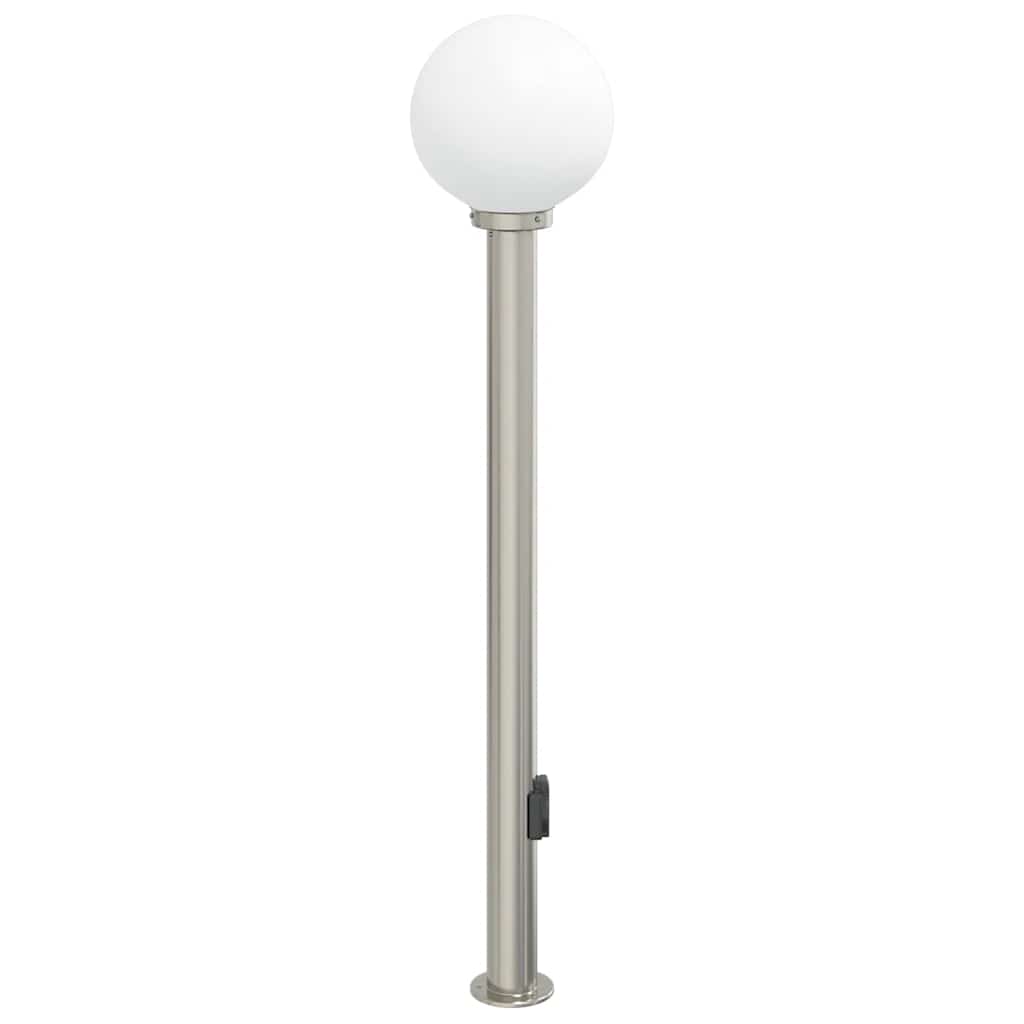 Baliza De Luz Con Toma De Corriente, 120 Cm, Acero Inoxidable, Ip44
