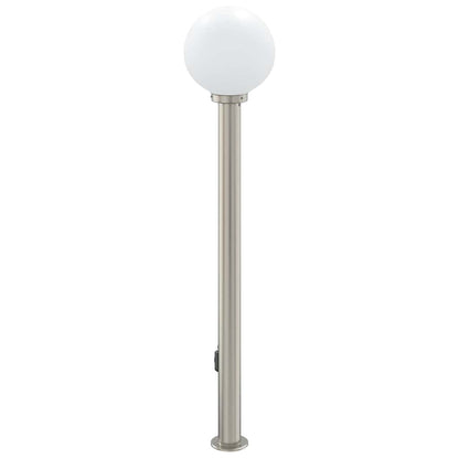 Baliza De Luz Con Toma De Corriente, 120 Cm, Acero Inoxidable, Ip44