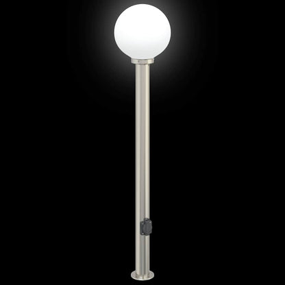 Baliza De Luz Con Toma De Corriente, 120 Cm, Acero Inoxidable, Ip44