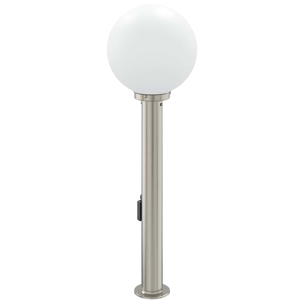 Baliza Luminosa Con Sensor Y Toma De Corriente, 80 Cm, Acero Inoxidable, Ip44