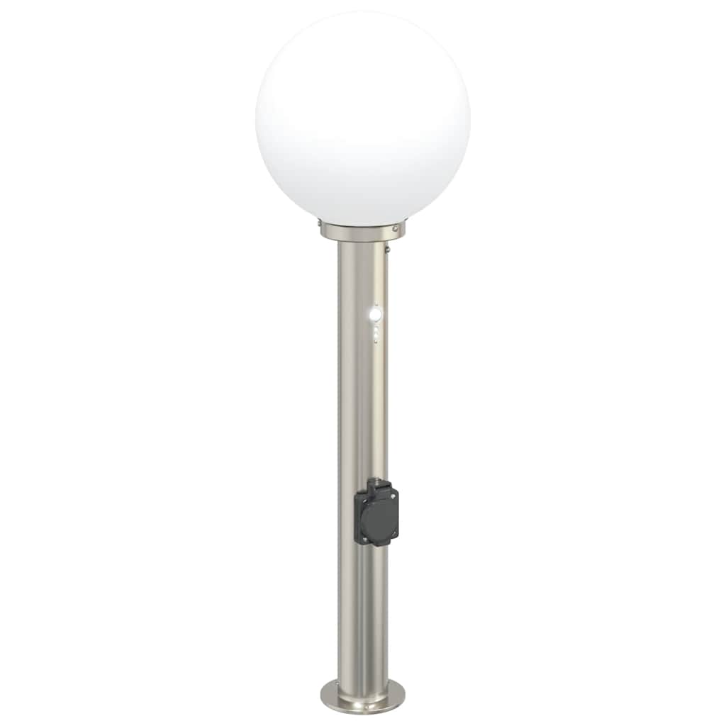 Balizas De Luz Con Sensor Y Tomacorriente, 3 Unidades, 80 Cm, Acero Inoxidable, Ip44