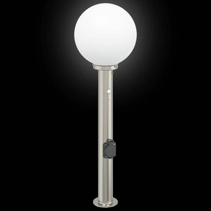 Balizas De Luz Con Sensor Y Tomacorriente, 3 Unidades, 80 Cm, Acero Inoxidable, Ip44