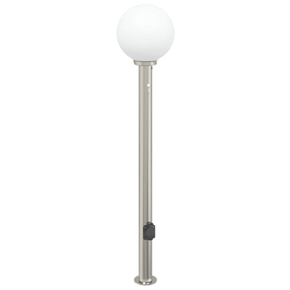 Baliza Luminosa Con Sensor Y Toma De Corriente, 120 Cm, Acero Inoxidable, Ip44
