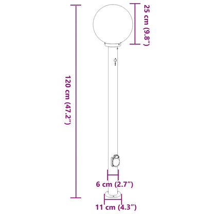 Baliza Luminosa Con Sensor Y Toma De Corriente, 120 Cm, Acero Inoxidable, Ip44