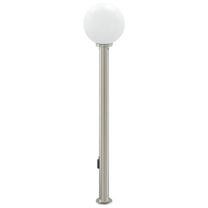Baliza Luminosa Con Sensor Y Toma De Corriente, 120 Cm, Acero Inoxidable, Ip44