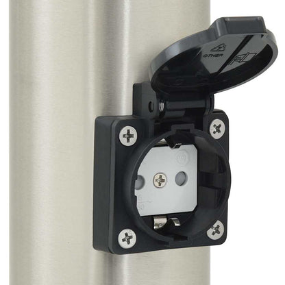 Baliza Luminosa Con Sensor Y Toma De Corriente, 120 Cm, Acero Inoxidable, Ip44