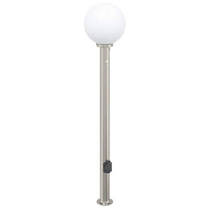 Balizas De Luz Con Sensor Y Tomacorriente, 3 Unidades, 120 Cm, Acero Inoxidable, Ip44