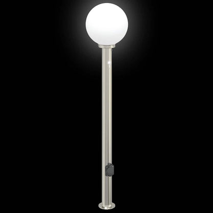 Balizas De Luz Con Sensor Y Tomacorriente, 3 Unidades, 120 Cm, Acero Inoxidable, Ip44