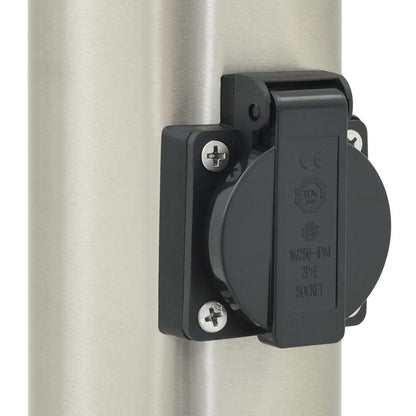 Balizas De Luz Con Sensor Y Tomacorriente, 3 Unidades, 120 Cm, Acero Inoxidable, Ip44
