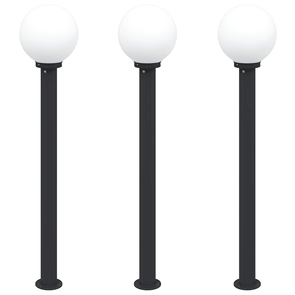 Balizas De Luz, 3 Unidades, 120 Cm, Color Negro, Ip44