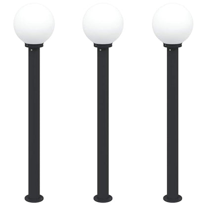 Balizas De Luz, 3 Unidades, 120 Cm, Color Negro, Ip44