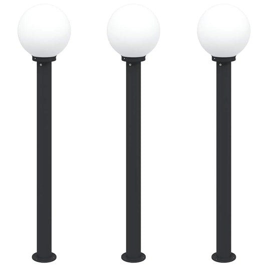 Balizas De Luz, 3 Unidades, 120 Cm, Color Negro, Ip44