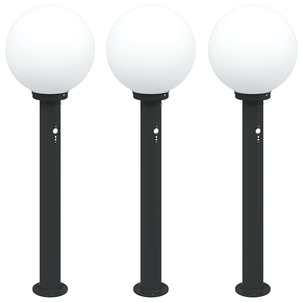 Balizas Luminosas Con Sensor, 3 Unidades, 80 Cm, Color Negro, Ip44